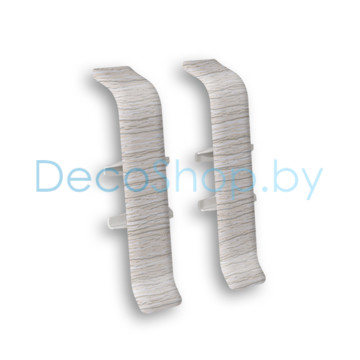 Соединитель для плинтуса напольного пластикового Ideal Деконика 55мм 253 Ясень серый, (шт)