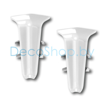 Внутренний угол для плинтуса напольного пластикового Ideal Деконика 55мм 001-0 Белый глянцевый, (шт)