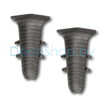 Внутренний угол для плинтуса напольного пластикового Ideal Деконика 55мм 352 Каштан серый, (шт)