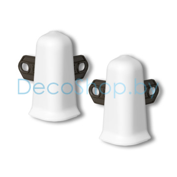 Наружный угол для плинтуса напольного пластикового Ideal Деконика 55мм 001 Белый матовый, (шт)