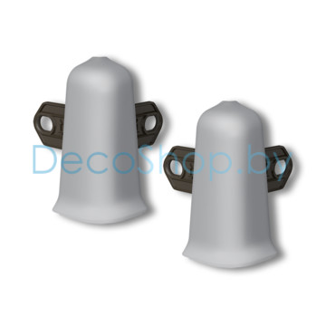 Наружный угол для плинтуса напольного пластикового Ideal Деконика 55мм 002 Светло-серый, (шт)