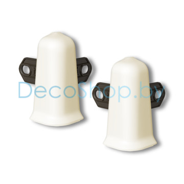 Наружный угол для плинтуса напольного пластикового Ideal Деконика 55мм 033 Кремово-белый, (шт)