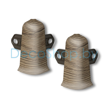 Наружный угол для плинтуса напольного пластикового Ideal Деконика 55мм 211 Дуб рустик, (шт)