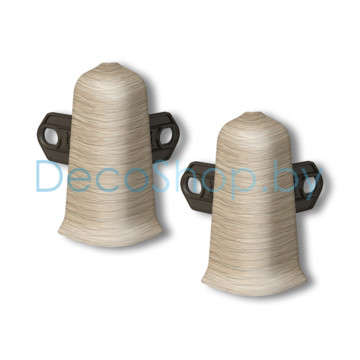 Наружный угол для плинтуса напольного пластикового Ideal Деконика 55мм 213 Дуб северный, (шт)