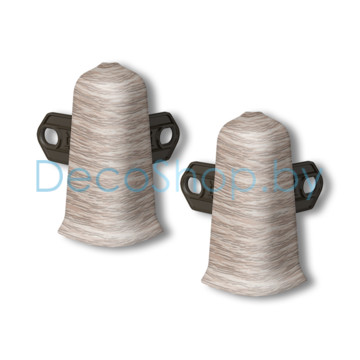 Наружный угол для плинтуса напольного пластикового Ideal Деконика 55мм 229 Дуб латте, (шт)