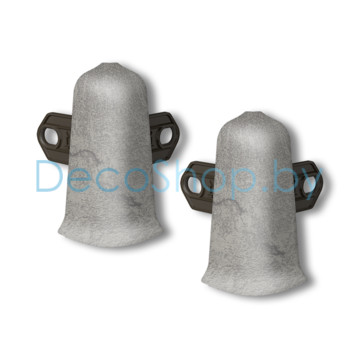 Наружный угол для плинтуса напольного пластикового Ideal Деконика 55мм 547 Лофт светло-серый, (шт)