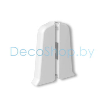 Заглушки торцевые для плинтуса напольного пластикового Ideal Деконика 55мм 001 Белый матовый, (пара)