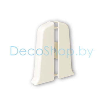 Заглушки торцевые для плинтуса напольного пластикового Ideal Деконика 55мм 033 Кремово-белый, (пара)