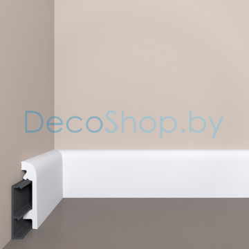 Плинтус напольный из полистирола с монтажной планкой BELLO DECO XPS П16 80-19М (L 2,0м)