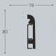 Плинтус напольный из полистирола с монтажной планкой BELLO DECO XPS П16 80-19М (L 2,0м)