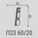 Плинтус напольный из полистирола с монтажной планкой BELLO DECO XPS П23 60-20М (L 2,0м)