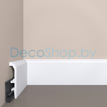 Плинтус напольный из полистирола с монтажной планкой BELLO DECO XPS П24 100-20М (L 2,0м)