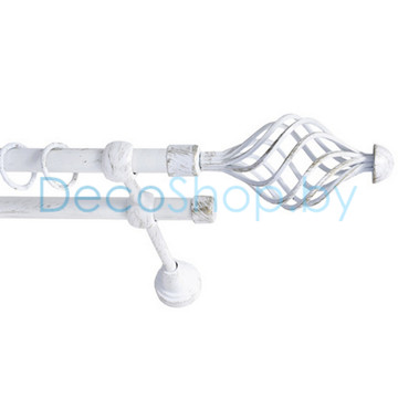 Карниз для штор Lm Décor «Вираж» 16 мм / 16 мм (белое золото, двухрядный, труба гладкая)