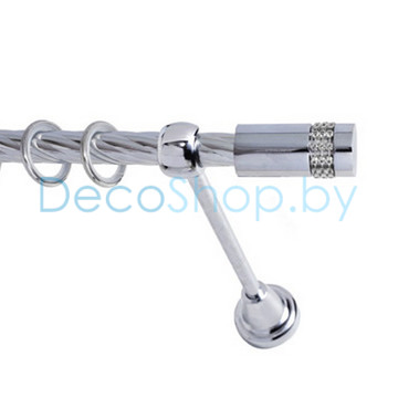Карниз для штор Lm Décor «Имидж» 16 мм (хром, однорядный, труба витая)
