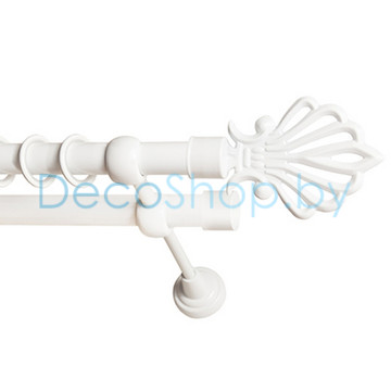 Карниз для штор Lm Décor «Веер» 19 мм / 19 мм (белый, двухрядный, труба гладкая)