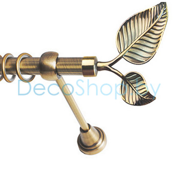 Карниз для штор Lm Décor «Лист» 19 мм (антик, однорядный, труба гладкая)