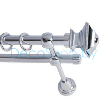 Карниз для штор Lm Décor «Верди» 19 мм / 19 мм (хром, двухрядный, труба гладкая)