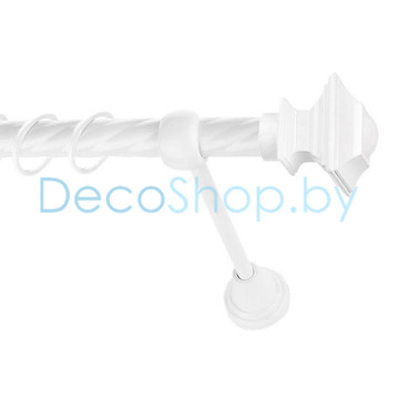 Карниз для штор Lm Décor «Верди» 19 мм (белый, однорядный, труба витая)