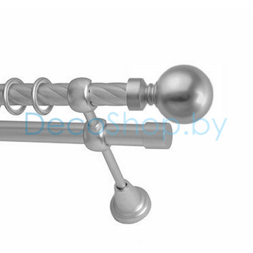 Карниз для штор Lm Décor «Шар большой» 19 мм / 19 мм (сатин, двухрядный, труба витая)