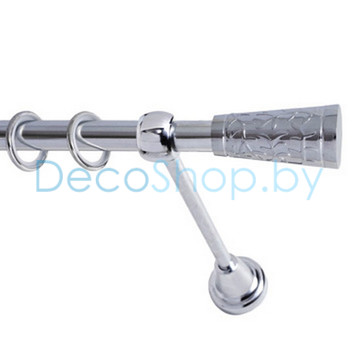 Карниз для штор Lm Décor «Византия» 19 мм (хром, однорядный, труба гладкая)