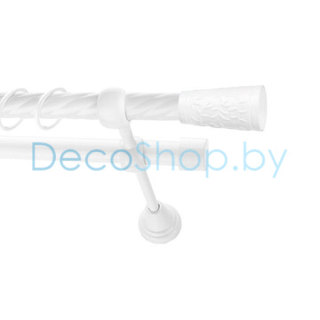 Карниз для штор Lm Décor «Византия» 19 мм / 19 мм (белый, двухрядный, труба витая)