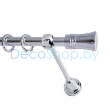 Карниз для штор Lm Décor «Гиро» 19 мм (хром, однорядный, труба гладкая)