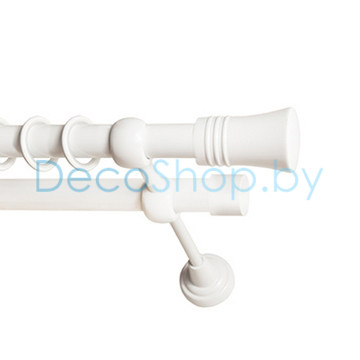 Карниз для штор Lm Décor «Гиро» 19 мм / 19 мм (белый, двухрядный, труба гладкая)