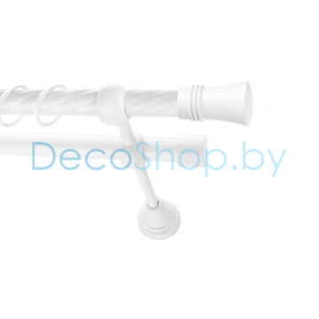 Карниз для штор Lm Décor «Гиро» 19 мм / 19 мм (белый, двухрядный, труба витая)
