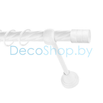 Карниз для штор Lm Décor «Цилиндр» 19 мм (белый, однорядный, труба витая)