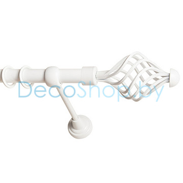 Карниз для штор Lm Décor «Вираж» 19 мм (белый, однорядный, труба витая)