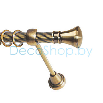 Карниз для штор Lm Décor «Люксор» 19 мм (антик, однорядный, труба витая)
