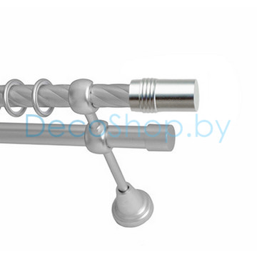 Карниз для штор Lm Décor «Сатурн» 19 мм / 19 мм (сатин, двухрядный, труба витая)