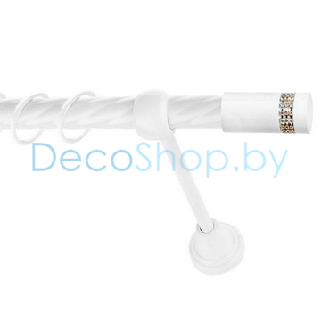 Карниз для штор Lm Décor «Имидж» 19 мм (белый, однорядный, труба витая)