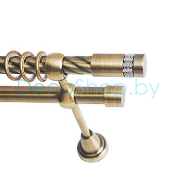 Карниз для штор Lm Décor «Имидж» 19 мм / 19 мм (антик, двухрядный, труба витая)