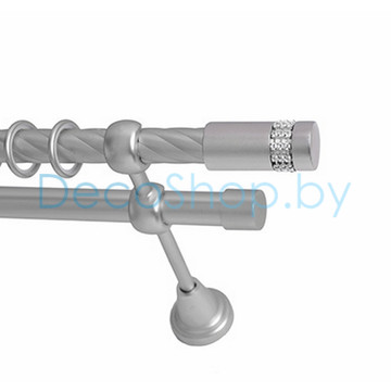 Карниз для штор Lm Décor «Имидж» 19 мм / 19 мм (сатин, двухрядный, труба витая)