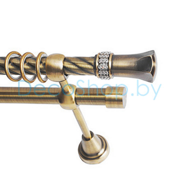Карниз для штор Lm Décor «Севилла» 19 мм / 19 мм (антик, двухрядный, труба витая)