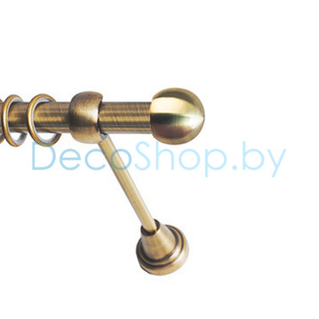 Карниз для штор Lm Décor «Шар малый» 19 мм (антик, однорядный, труба гладкая)