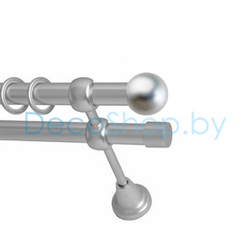Карниз для штор Lm Décor «Шар малый» 19 мм / 19 мм (сатин, двухрядный, труба гладкая)