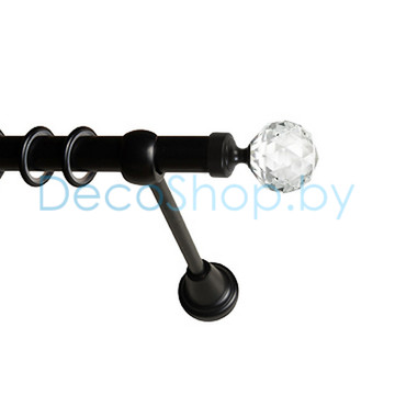 Карниз для штор Lm Décor «Кристалл» 19 мм (черный, однорядный, труба гладкая)