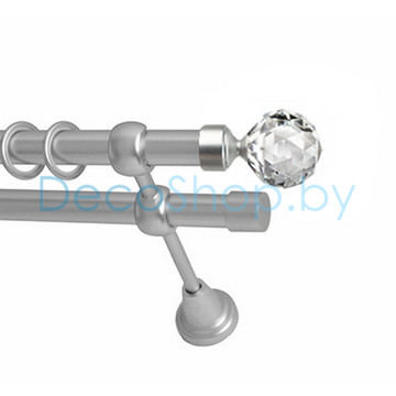 Карниз для штор Lm Décor «Кристалл» 19 мм / 19 мм (сатин, двухрядный, труба гладкая)