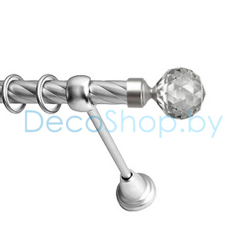 Карниз для штор Lm Décor «Кристалл» 19 мм (сатин, однорядный, труба витая)