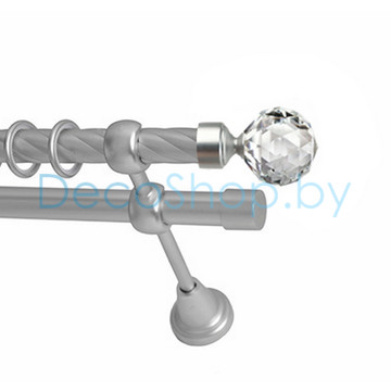 Карниз для штор Lm Décor «Кристалл» 19 мм / 19 мм (сатин, двухрядный, труба витая)