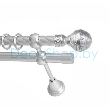 Карниз для штор Lm Décor «Ампир» 19 мм / 19 мм (сатин, двухрядный, труба витая)