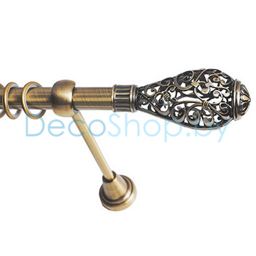 Карниз для штор Lm Décor «Эллада» 19 мм (антик, однорядный, труба гладкая)