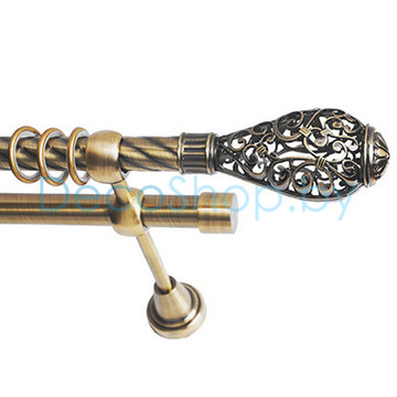 Карниз для штор Lm Décor «Эллада» 19 мм / 19 мм (антик, двухрядный, труба витая)