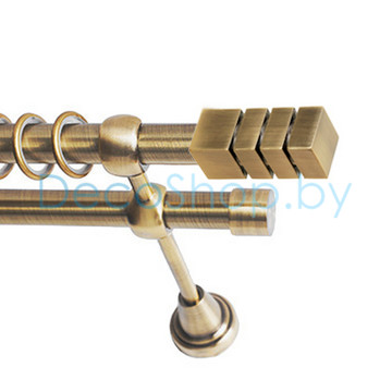 Карниз для штор Lm Décor «Модерн» 19 мм / 19 мм (антик, двухрядный, труба гладкая)
