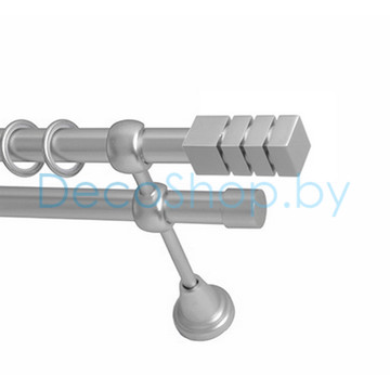 Карниз для штор Lm Décor «Модерн» 19 мм / 19 мм (сатин, двухрядный, труба гладкая)