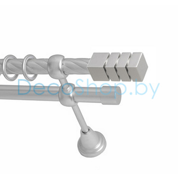 Карниз для штор Lm Décor «Модерн» 19 мм / 19 мм (сатин, двухрядный, труба витая)