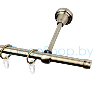 Карниз для штор Lm Décor «Заглушка» 19 мм (антик, однорядный, труба гладкая)