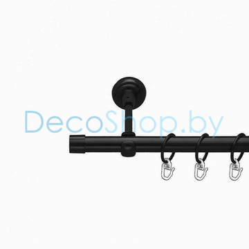 Карниз для штор Lm Décor «Заглушка» 19 мм (черный, однорядный, труба гладкая)